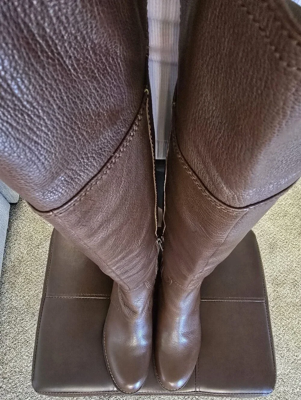 NWOB Nine West Noriko Cognac Brown Leather Riding Boots Size 8